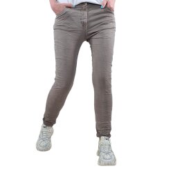 Karostar Damen Stretch Twill Jeans| Slim Boyfriend Style| Zipper und Knopf| 5- Pocket Basic Hose