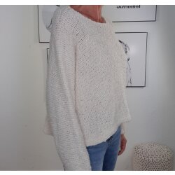 Pulli Alpaka- One Size 34 bis 42 Wollwei&szlig;