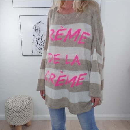 Oversized Pulli Creme de la Creme- One Size 36 bis 46