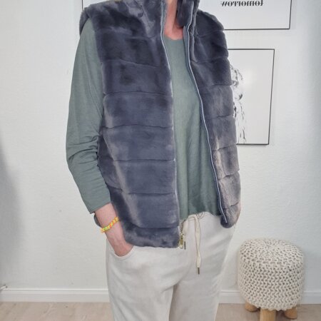 pelzweste faux fur weste lang
