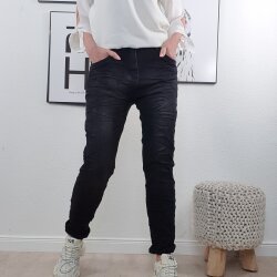 Boyfriend Stretch Jeans mit Zipper