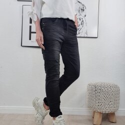 Boyfriend Stretch Jeans mit Zipper