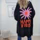 Kuschel Strickmantel Happy Vibes- One Size 36 bis 44