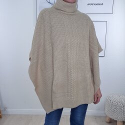 Rollkragen Poncho Braid