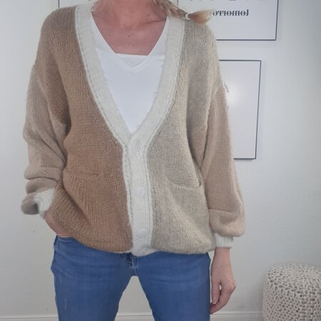 Kuschel Cardigan Tricolor- One Size 36 bis 42