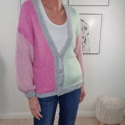 Kuschel Cardigan Tricolor- One Size 36 bis 42