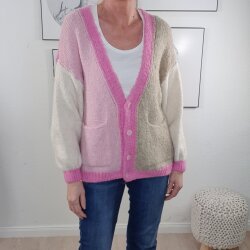 Kuschel Cardigan Tricolor- One Size 36 bis 42