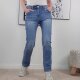 Karostar Damen Stretch Jeans mit geradem Bein, Straight Leg, 5-Pocket, mid rise, Größen M bis 4XL