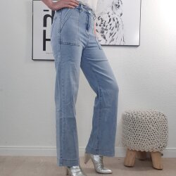 Jewelly Wide Leg Jeans| Damen Hose mit weitem Bein| große Taschen