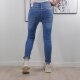 Jewelly Damen Stretch Mom Jeans| Slim Boyfriend Style| Zipper und Knopf Cosy Denim-XL