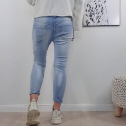 Sexy Woman  Jeans Flower Blau