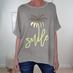 Vokuhila Oversized Shirt Palm- One Size Taupe