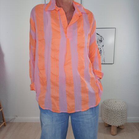 Schlupfbluse Neon Stripe- One Size