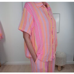Kurzarm Musselin Bluse Ethno- One Size