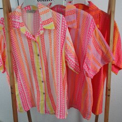 Kurzarm Musselin Bluse Ethno- One Size