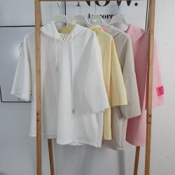 Halbarm Hoodie Soft Perfekt- One Size