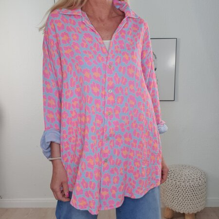 Maxi Musselin Hemd Leo- One Size