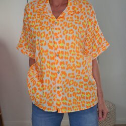 Kurzarm Musselin Bluse Animal- One Size