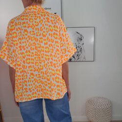 Kurzarm Musselin Bluse Animal- One Size
