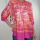 Satin Schlupf Bluse Dschungel- One Size Pink