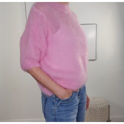 Halbarm Mohair Pullover Fluffy Short- One Size