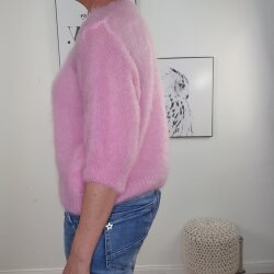 Halbarm Mohair Pullover Fluffy Short- One Size
