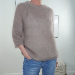 3/4 Arm Mohair Pullover Fluff- One Size