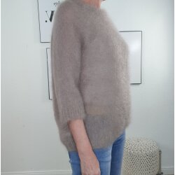 3/4 Arm Mohair Pullover Fluff- One Size