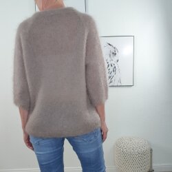 3/4 Arm Mohair Pullover Fluff- One Size