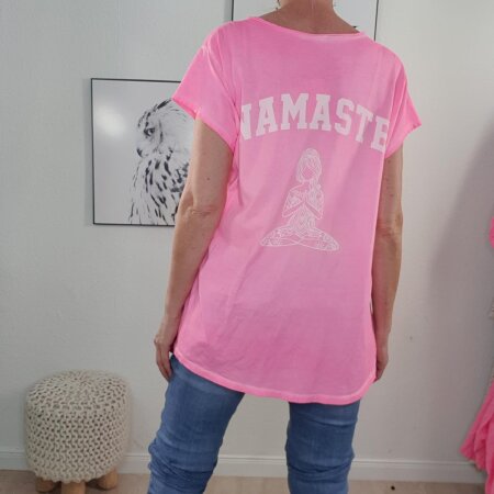 Vokuhila Shirt kurz Namaste- One Size