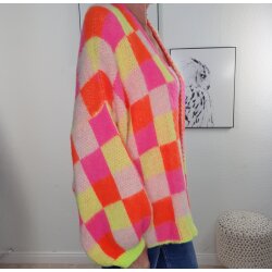 Cardigan Neon Chess- One Size