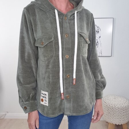 Kapuzen Shacket Cord- One Size
