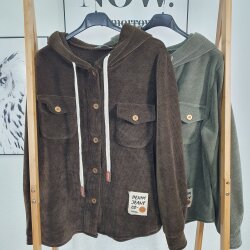 Kapuzen Shacket Cord- One Size