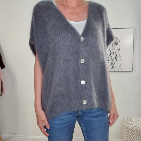 Oversized Strick Weste Fluffy Mohair- One Size
