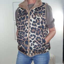 Fake Fur Wende Weste Leo- One Size