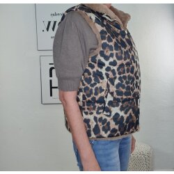 Fake Fur Wende Weste Leo- One Size
