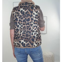 Fake Fur Wende Weste Leo- One Size