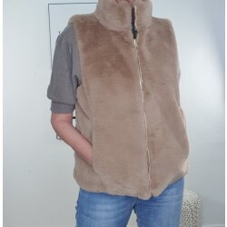Fake Fur Wende Weste Leo- One Size