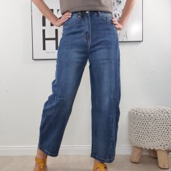 Jewelly Damen Ballon-Barrel Jeans/ High Waiste Stretch...