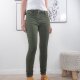 Jewelly Damen Stretch Mom Jeans| Slim Boyfriend Style| Zipper und Knopf Khaki-XL