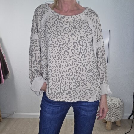 Sweatshirt Raw Cut Leo- One Size