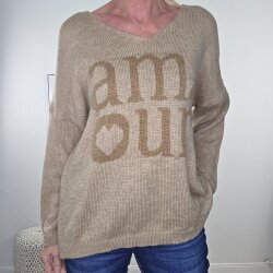 V- Neck Pulli Amour- One Size
