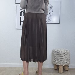Midi Rock Plissee- One Size Schoko