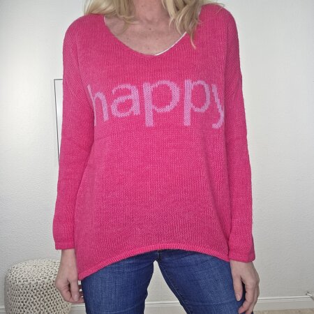 Vokuhila Pullover Happy- One Size