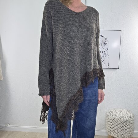 Asymmetrischer Pulli Lace- One Size