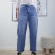 JEWELLY Damen Mid Waist Mom Jeans, Straight Leg, Karotten Denim Hose