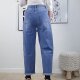 JEWELLY Damen Mid Waist Mom Jeans, Straight Leg, Karotten Denim Hose