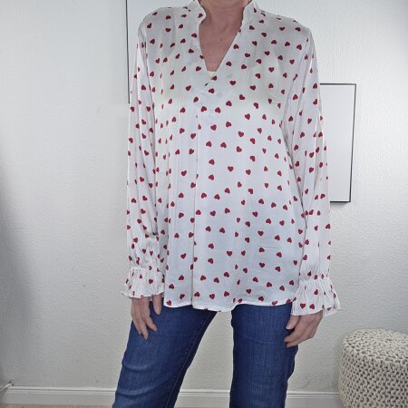 Schlupf Bluse Silky Hearts- One Size
