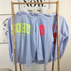 Hemd Bluse Stripe Plus- One Size