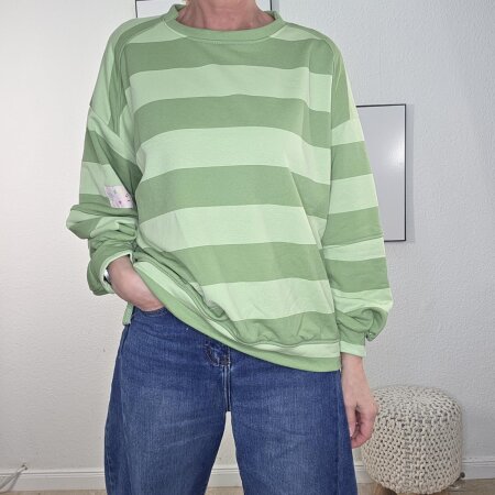Sweatshirt mit Blockstreifen- One Size